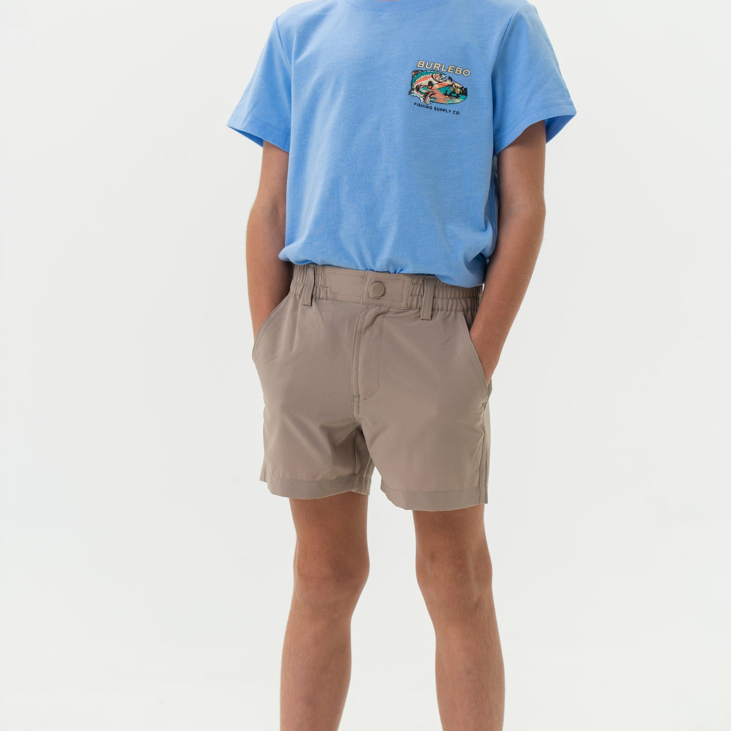 Youth Everyday Shorts Cobblestone Khaki - Duck Hunt Pocket