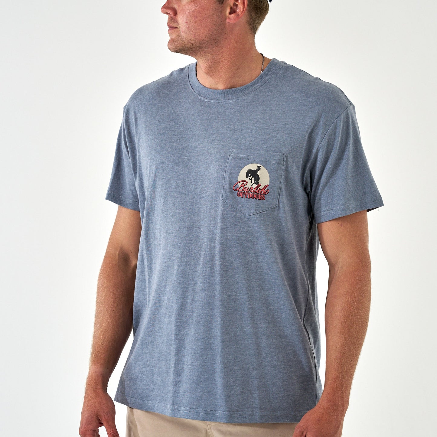 Adult SS Tee - Moonlit Cowboy - Heather Blue Jean