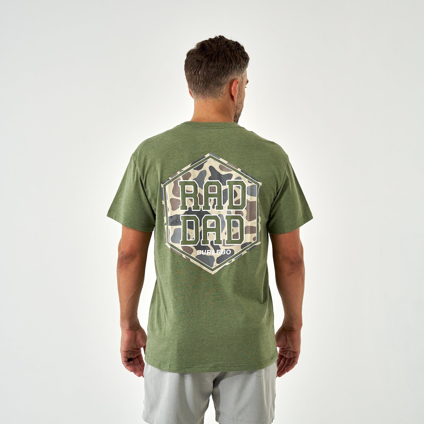 Adult SS Tee - Rad Dad Heather Olive
