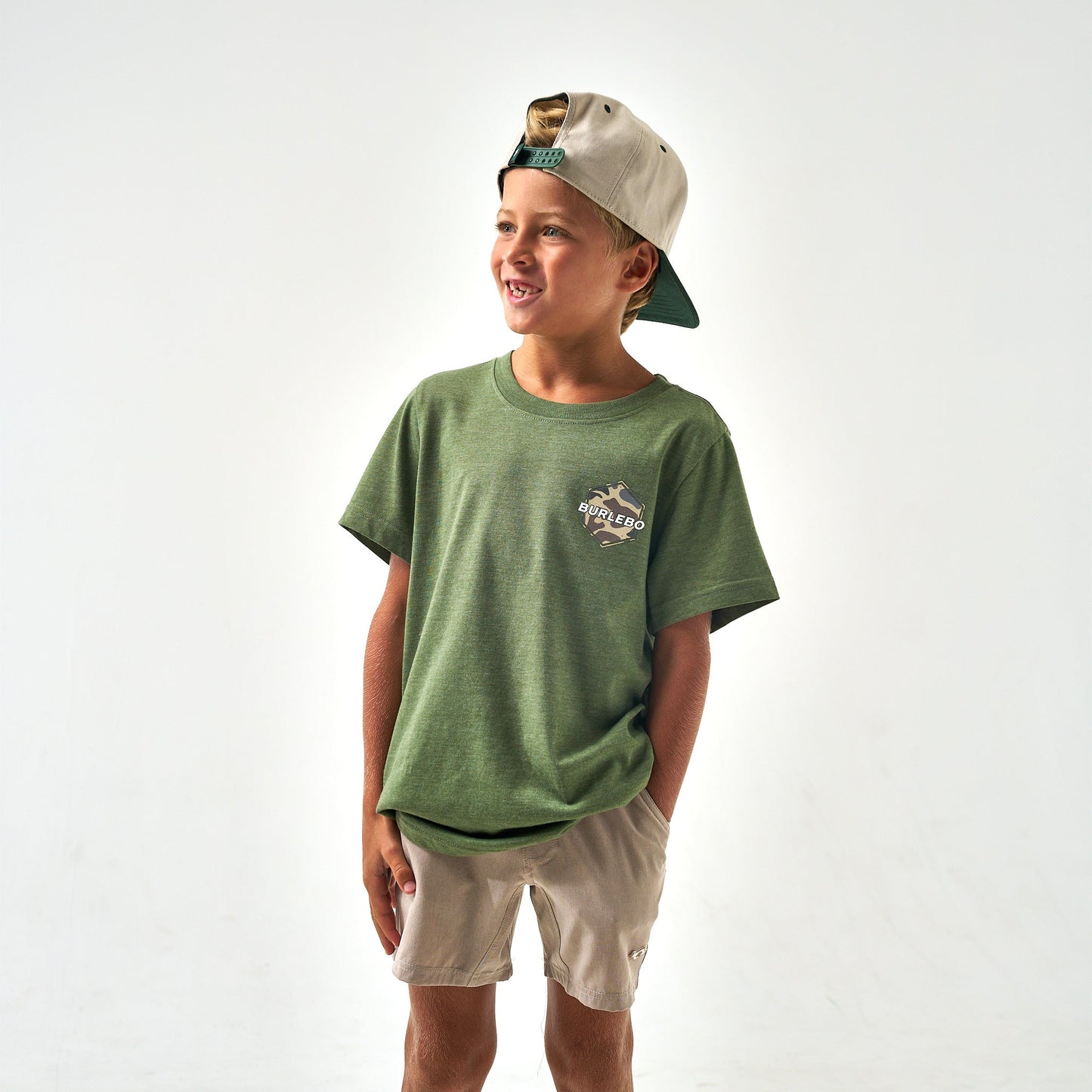 Youth Tee - RAD DUDE Deer Camo - SS - Heather Olive