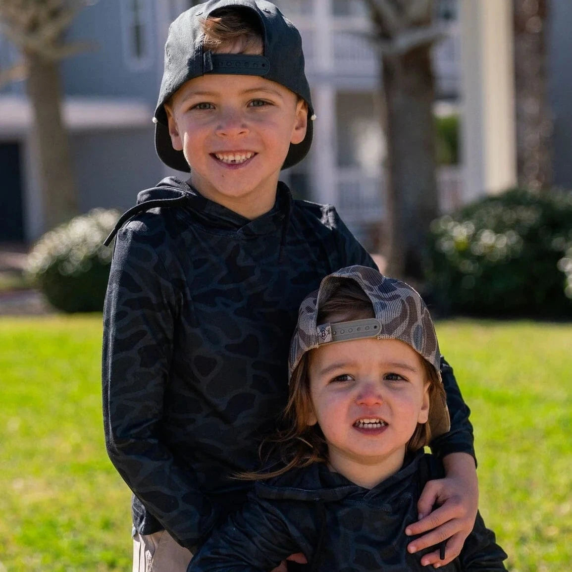 Youth Performance Hoodie in Black Camo