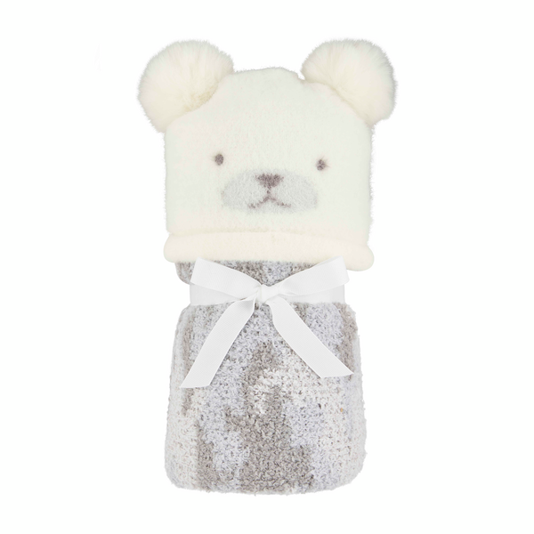 Camo Blanket and Bear Hat