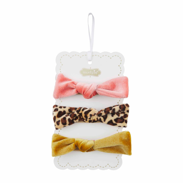 Set of 3 Rolled Velvet Bow