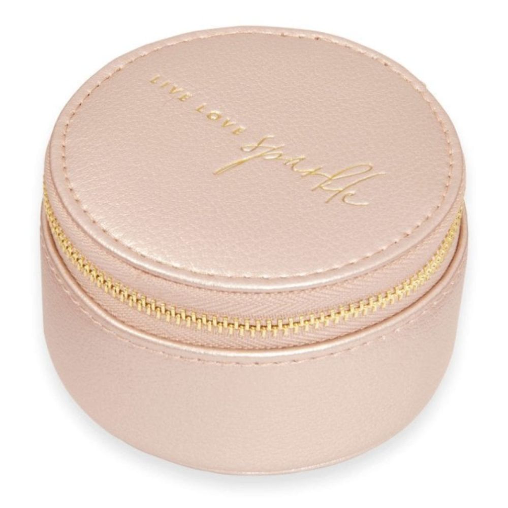 Small Circle Jewelry Case in Gold