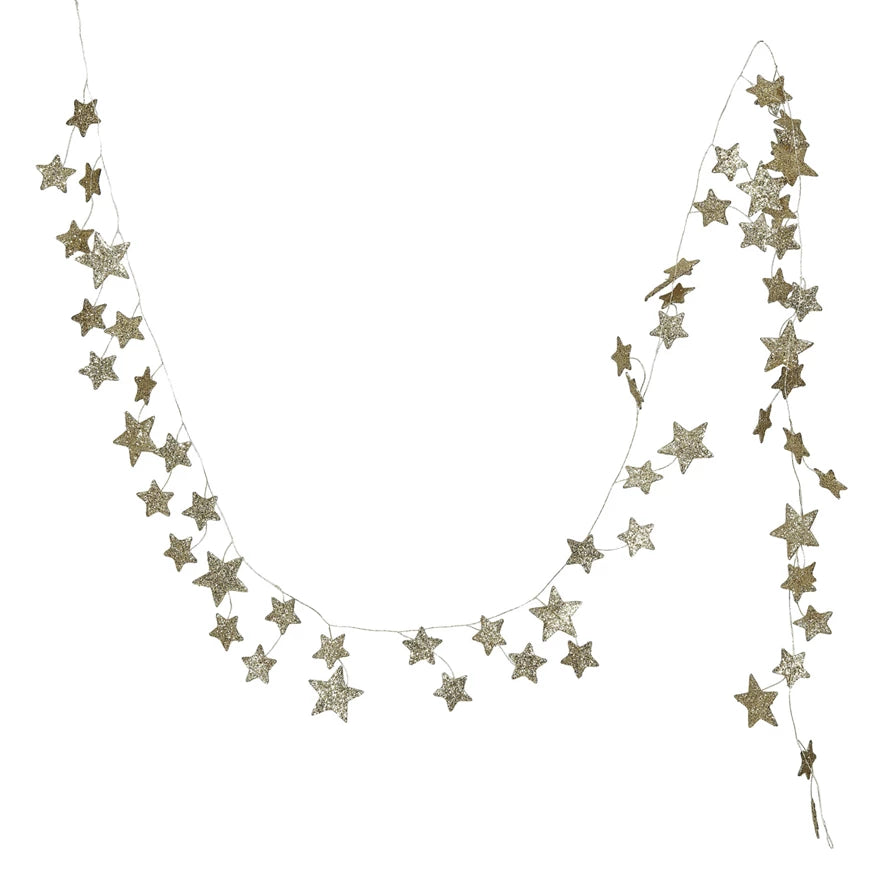 72"L Glitter Star Garland