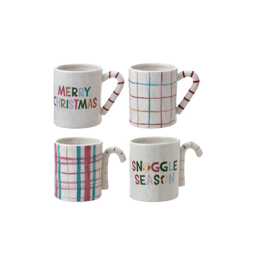 16 oz. Stoneware Mug with Candy Cane Handle