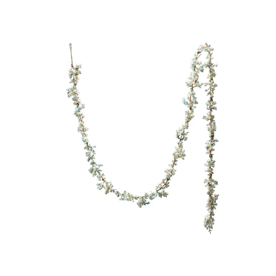 72"L Foam Glitter Garland Magic White