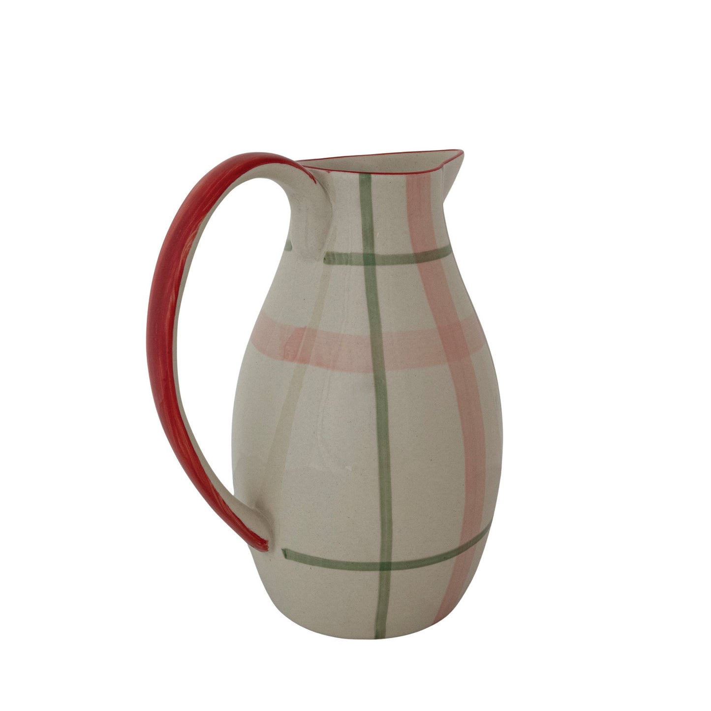 Quart Stoneware Plaid Pitcher