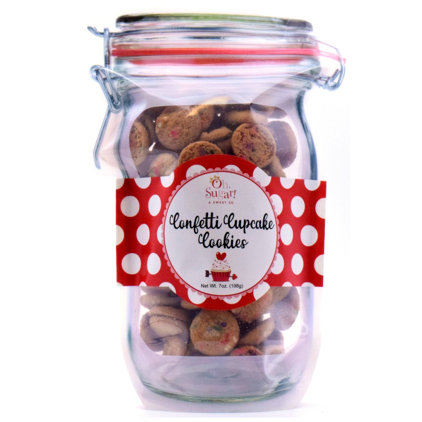 Valentine Confetti Cupcake Cookies Mason Jar Pouches