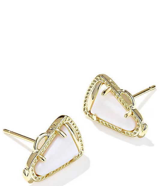 Cheer Stud Earring Gold Mother Of Pearl