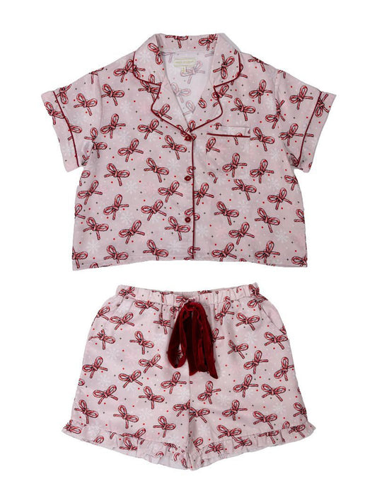 Holiday Short Sleeve Candy Cane Pajamas