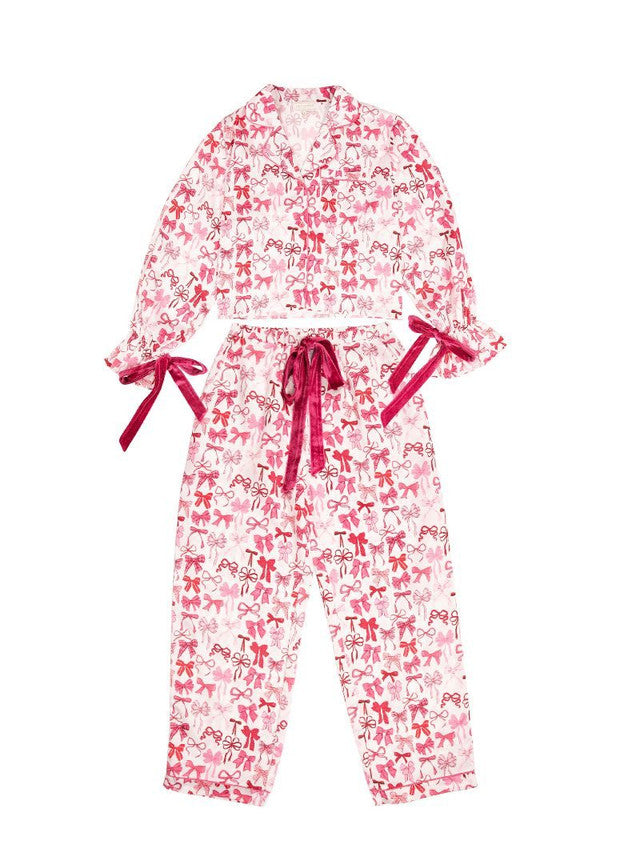 Holiday Bows Long Sleeve Pajamas