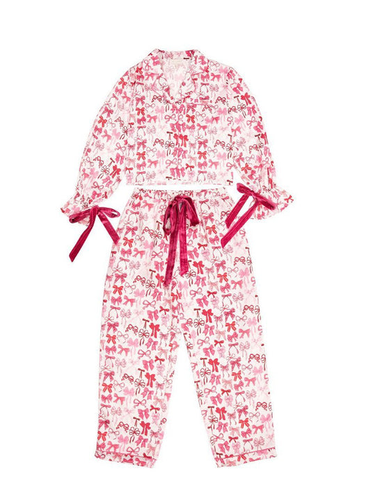 Holiday Bows Long Sleeve Pajamas