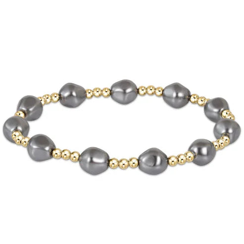 Enewton Admire Gold 3mm Bead Bracelet Pearl Dark Grey