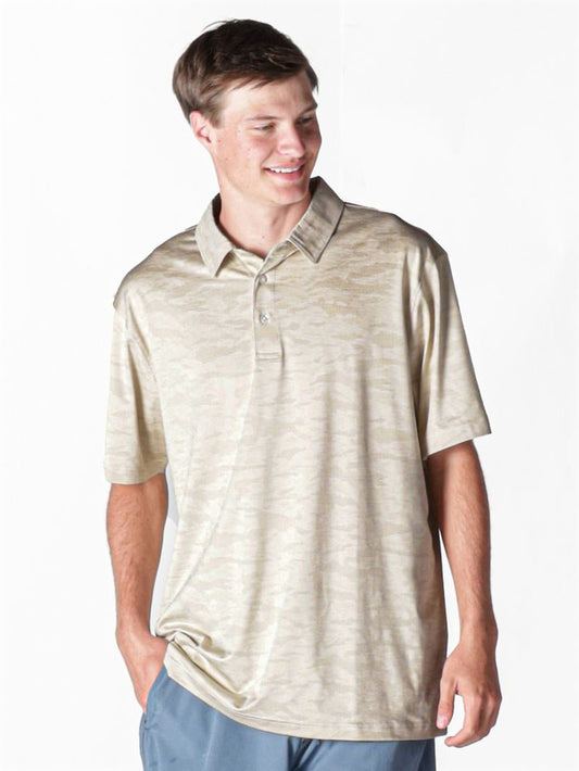 Beige Camo Jacquard Polo