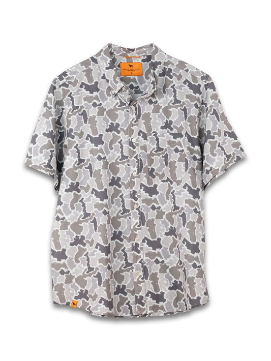 Grey Camo SS Button Up