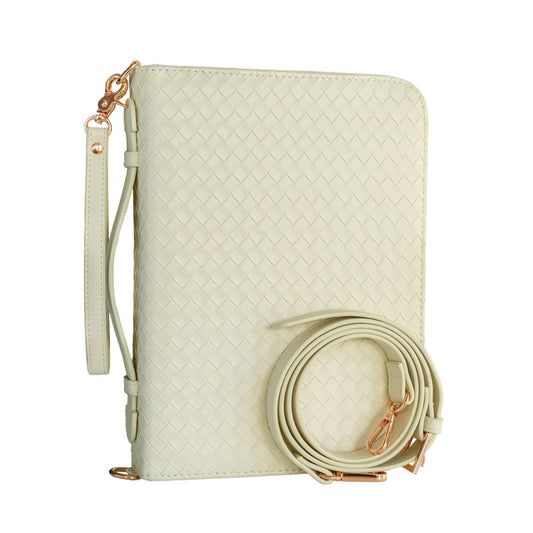 Bible Cover, Weave Bible Case, Crossbody PEARL