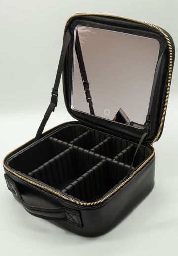 Makeup Travel Case with Mirror & LED Light