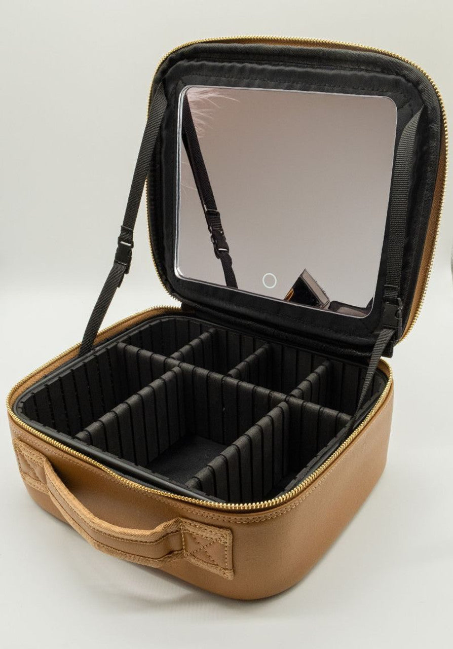 Makeup Travel Case with Mirror & LED Light