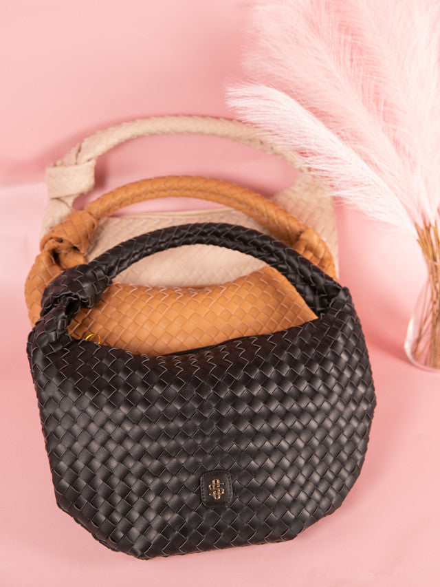 Leather Weave Knot Purse