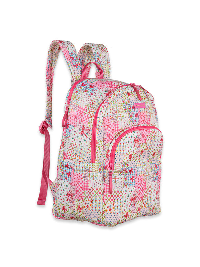 Pink Floral Patchwork Backpack