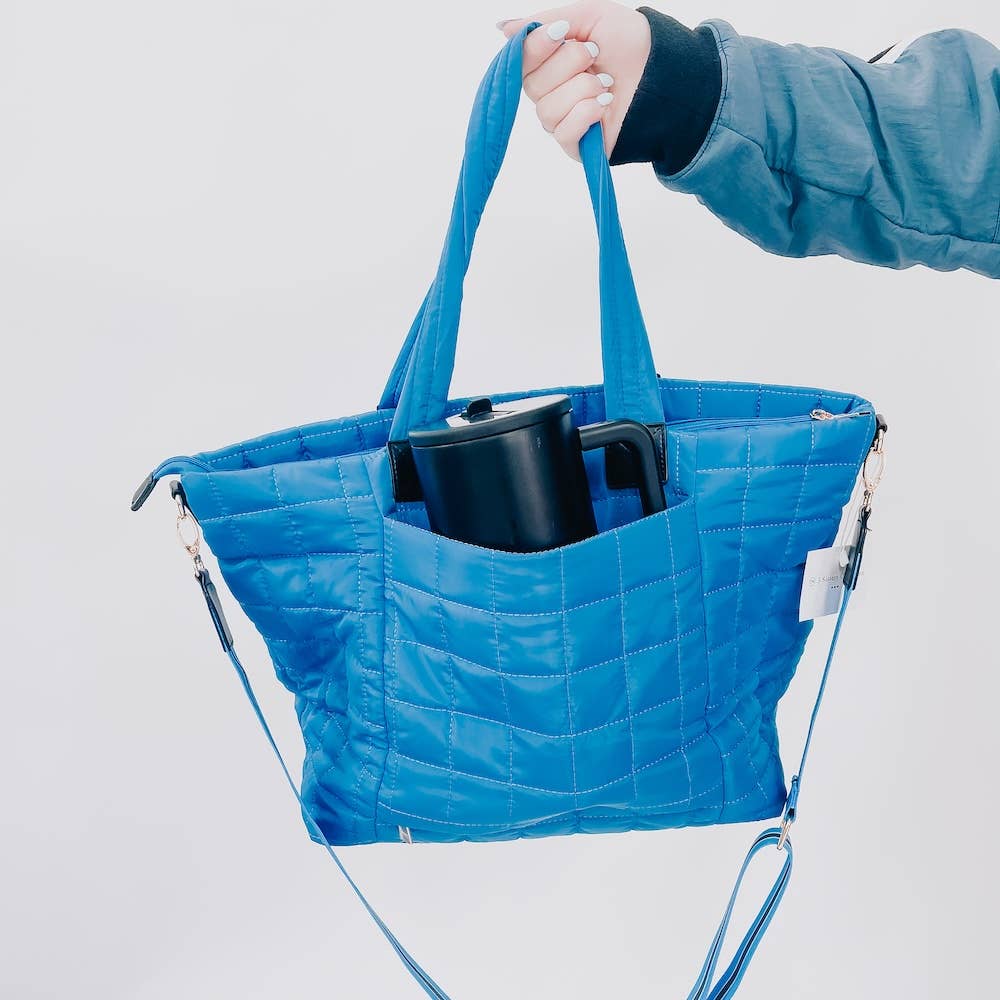 Day Dreamer Quilted Tote Bag: Hot Pink