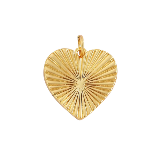 Etched Gold Heart Charm ~ Deep South Originals