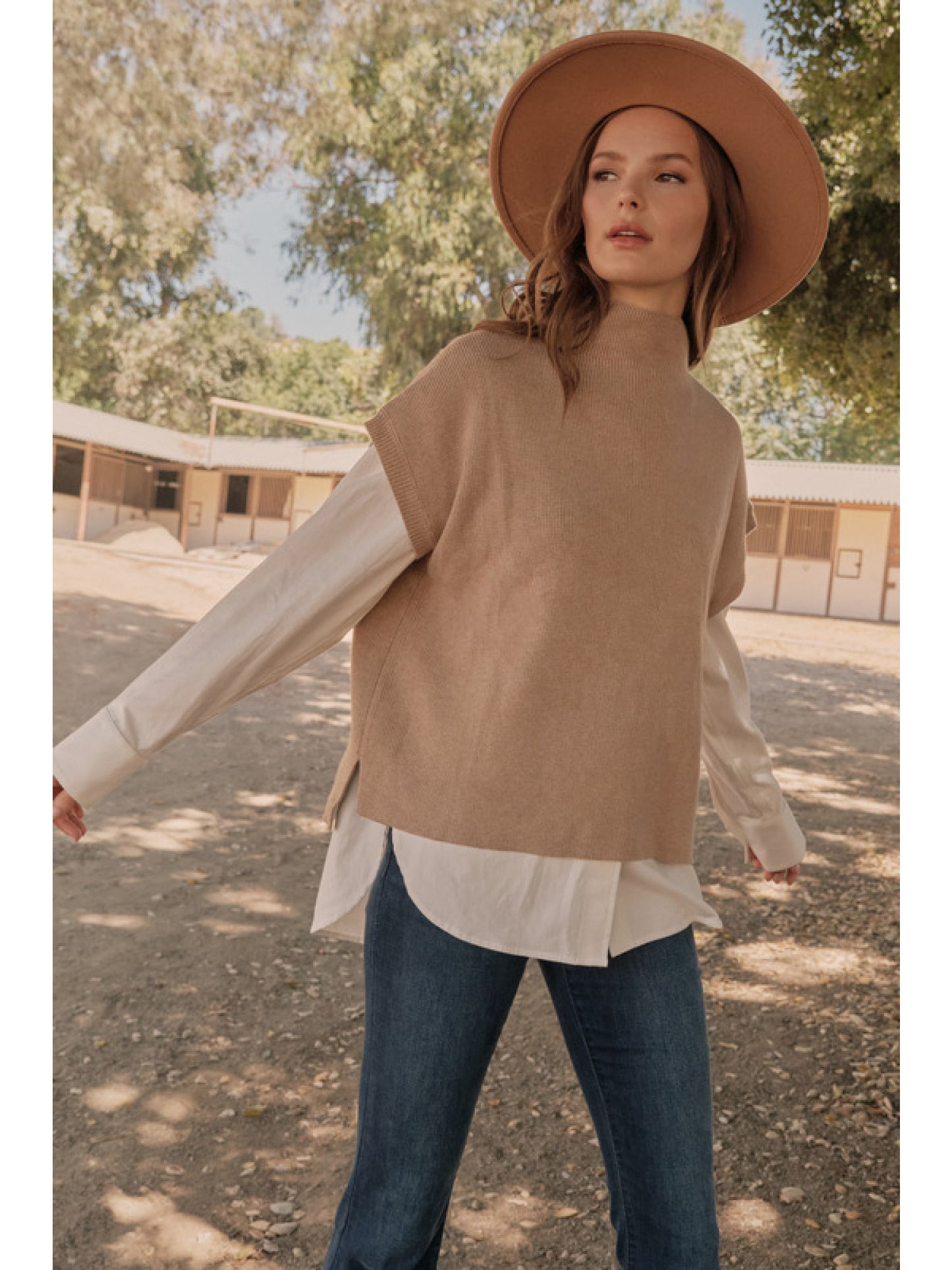 Taupe Sleeveless Sweater