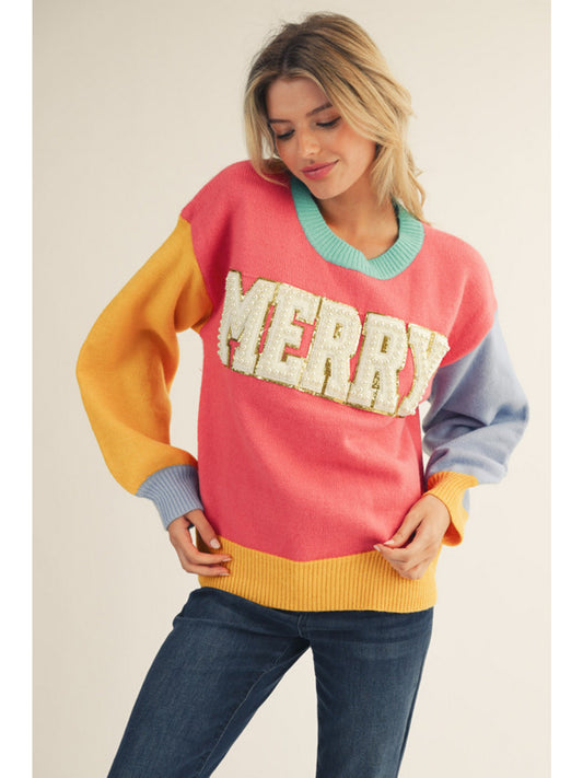 Merry Sweater with Pearl Accent