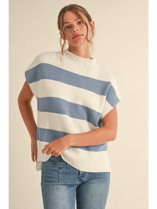 Striped Knit Top in Blue