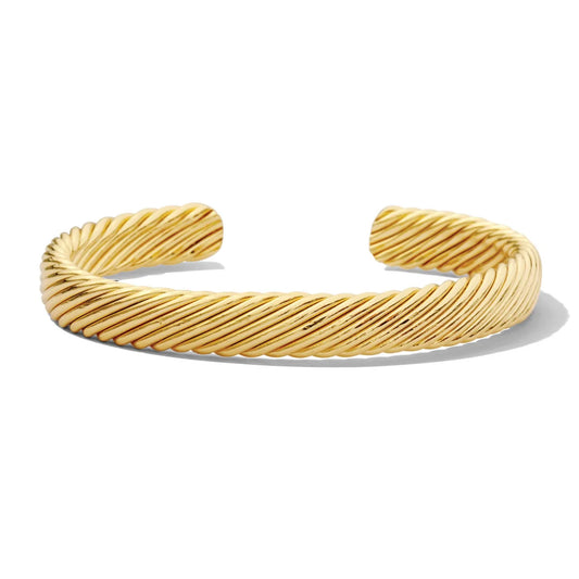 Classic Cable Cuff Bracelet Gold