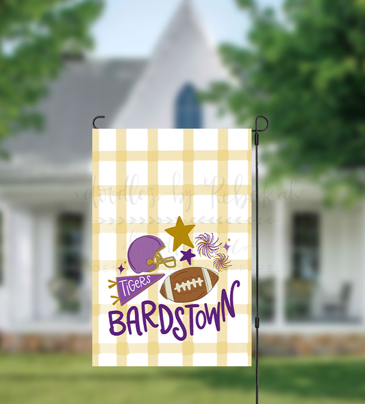 Custom School Plaid Garden Flag