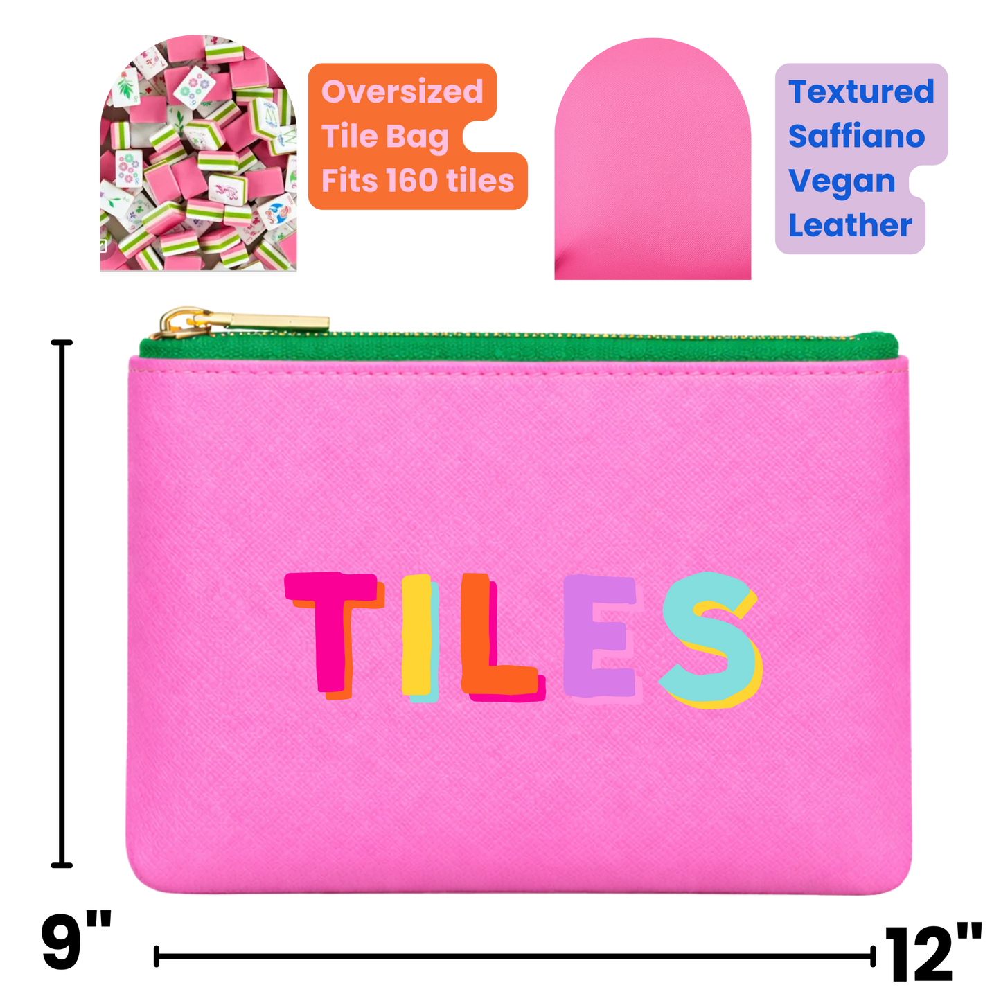 Mahjong Tile Storage Bag | Pink