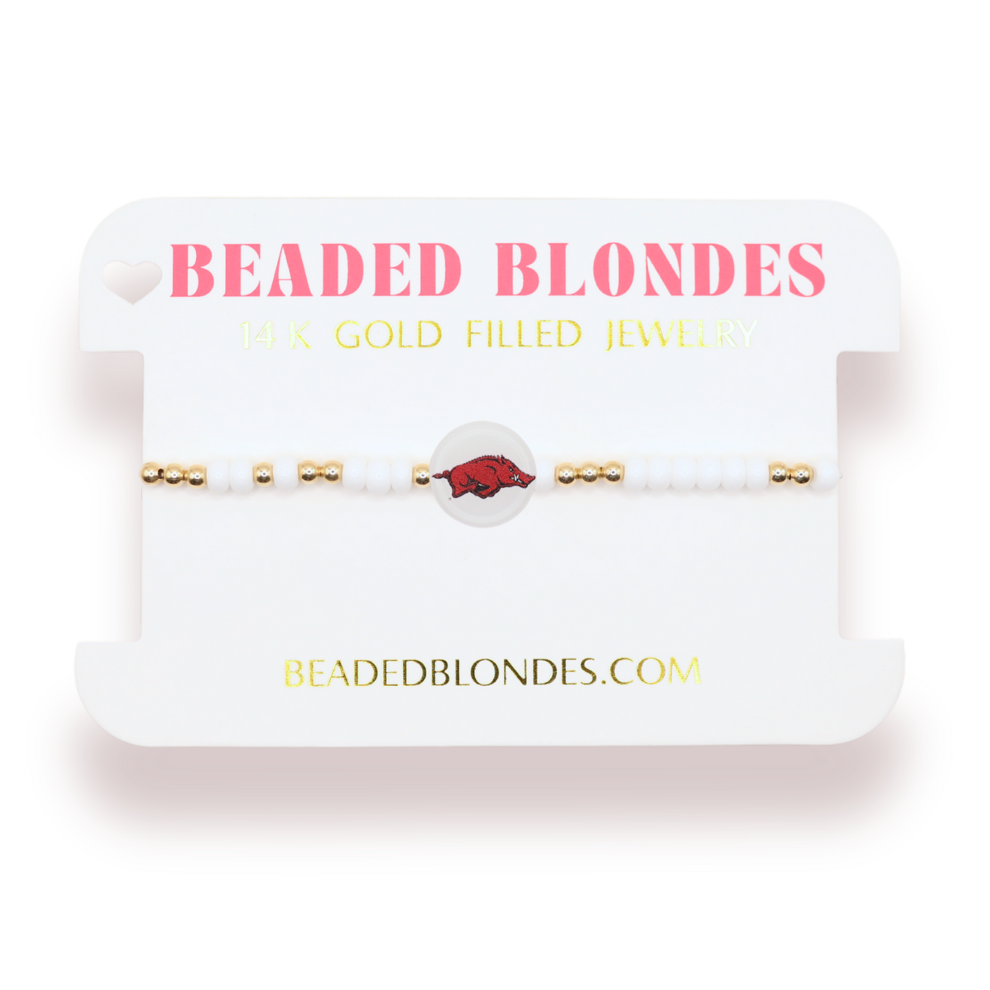 Arkansas Logo Bracelet: Sprinkle / Standard 6.75 Inch