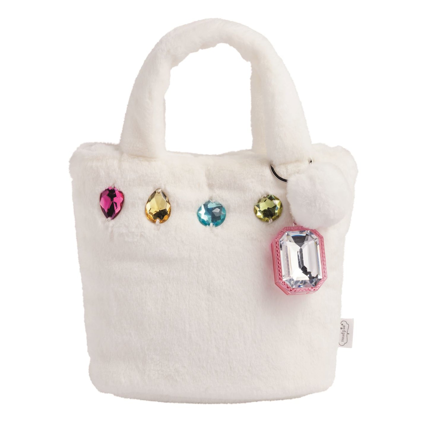 White Glitzy  Purses With Lip Gloss Keychain