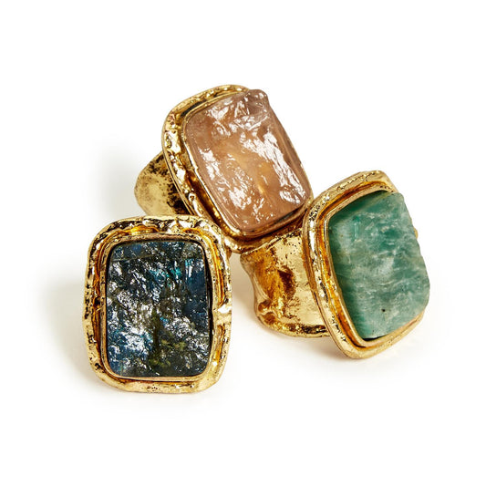 Adjustable Natural Gemstone Ring
