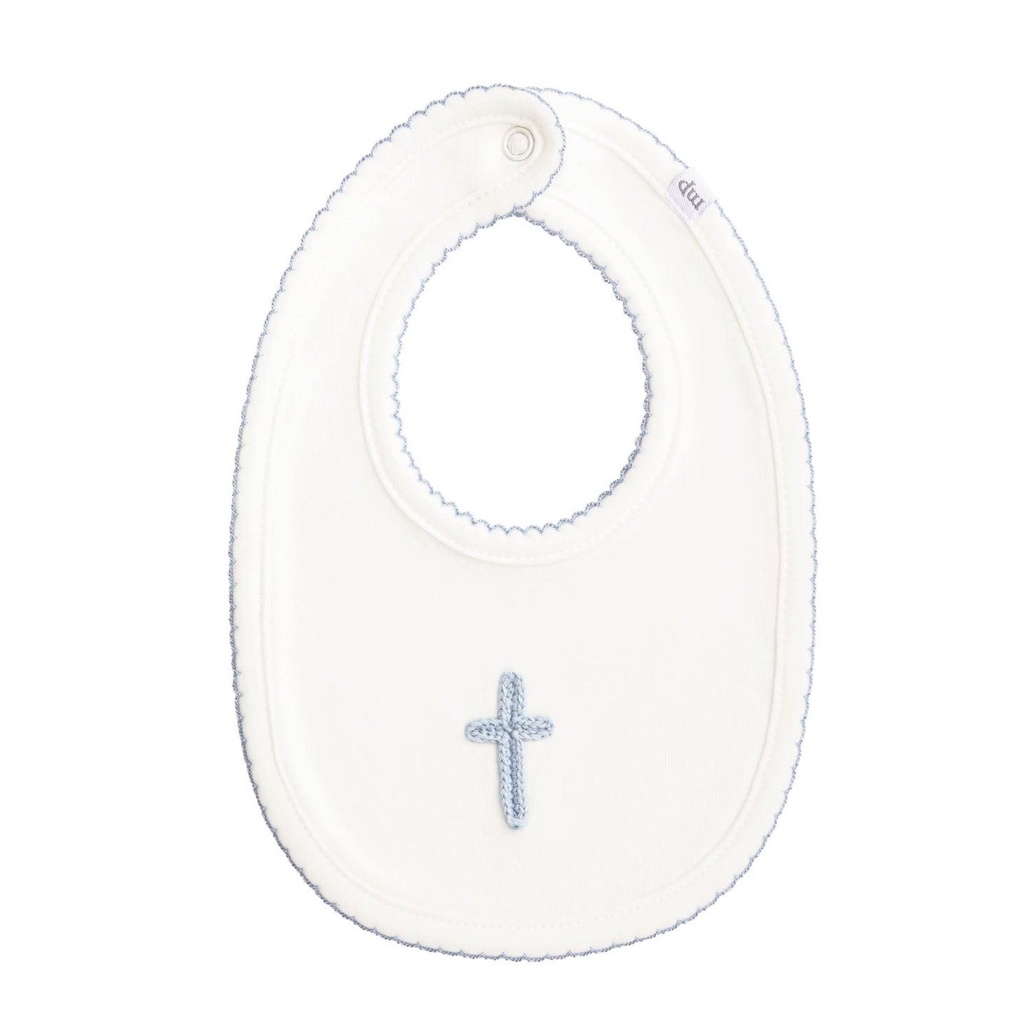 Blue Crochet Cross Bib