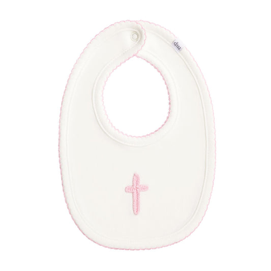 Pink Crochet Cross Bib