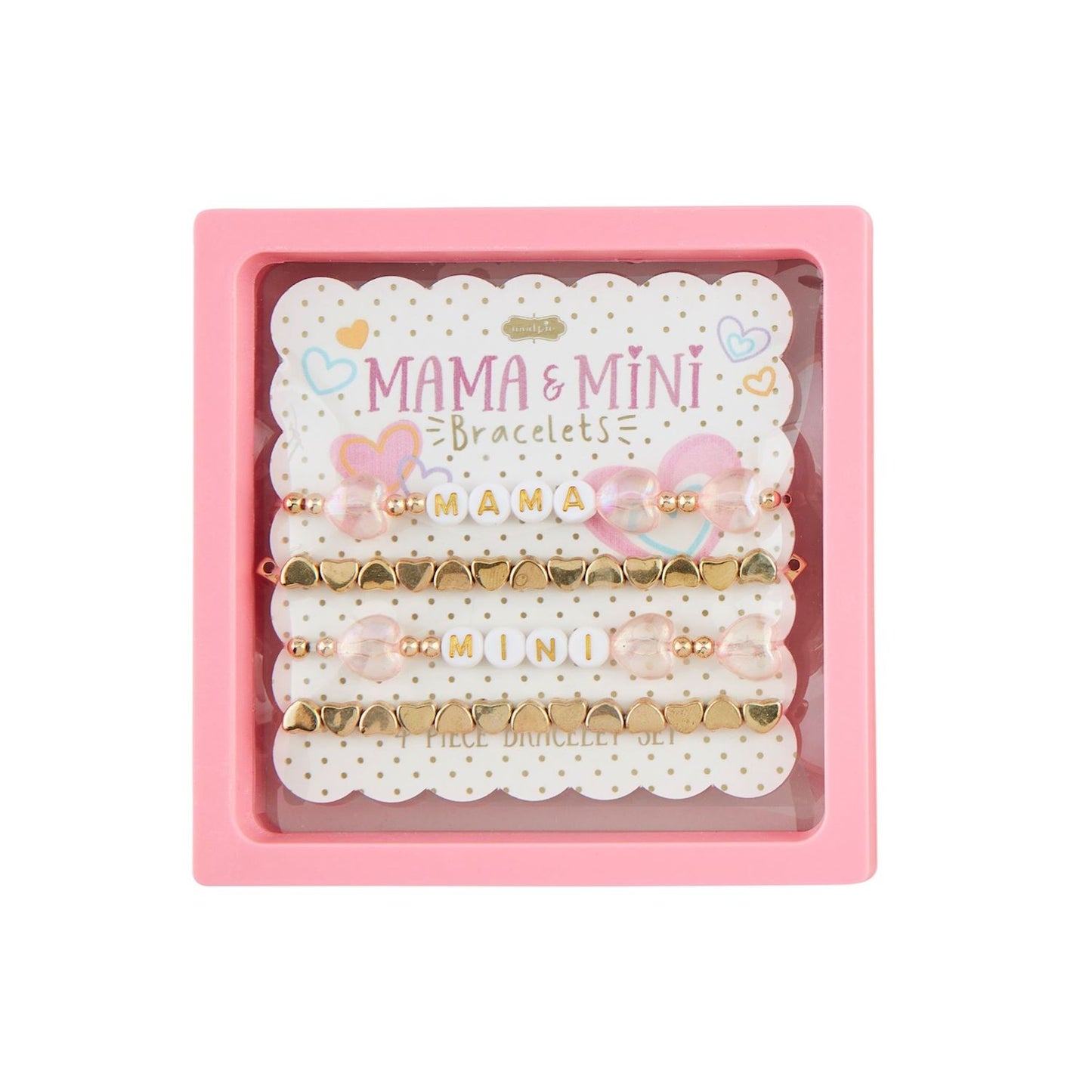 Pink Mama And Mini Beaded Bracelets