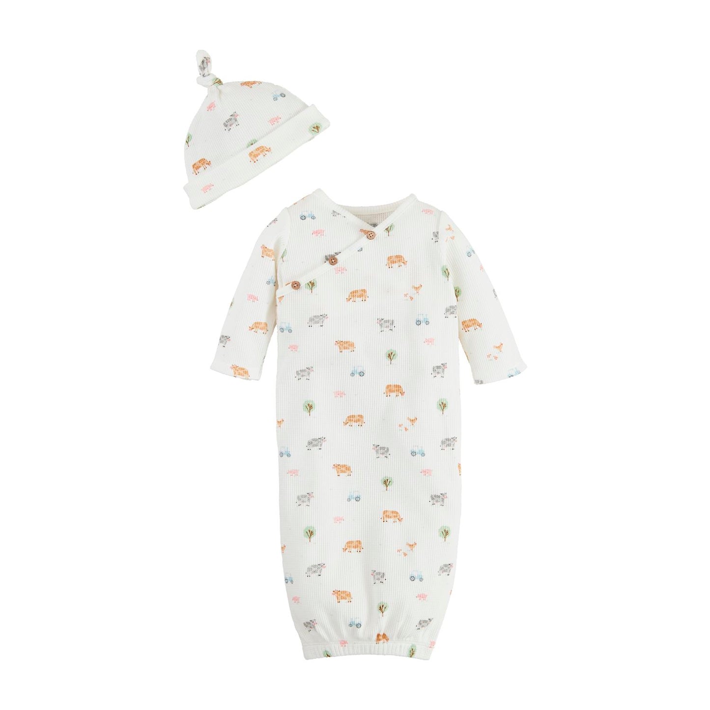 Ditsy Farm Print Take-Me-Home Hat Set