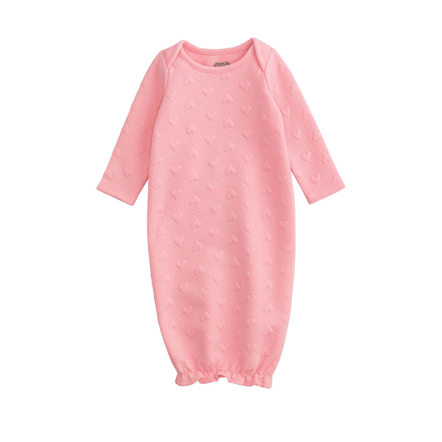 Pink Quilted Heart Gown 0-3m