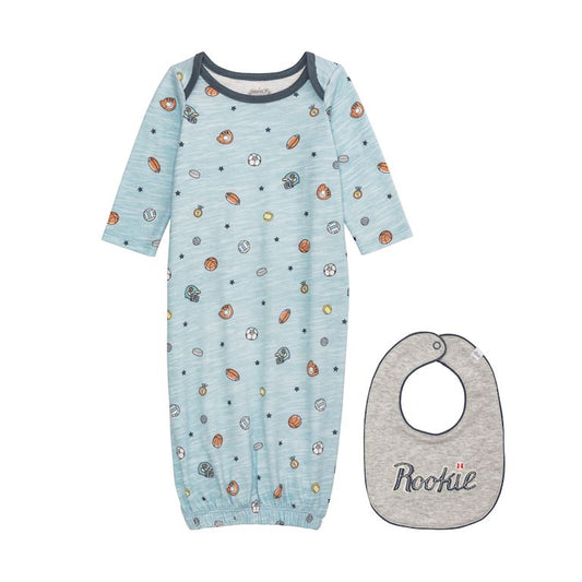 Mixed Sports Gown & Bib Set 0-3M