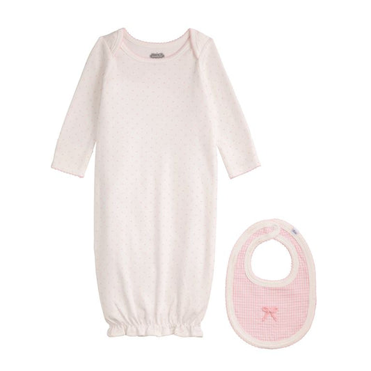 Dot Gown & Bib Set 0-3M