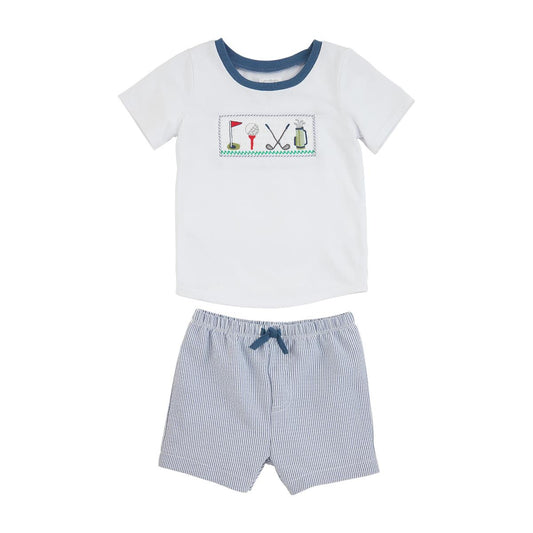 Smocked Golf Short Set
