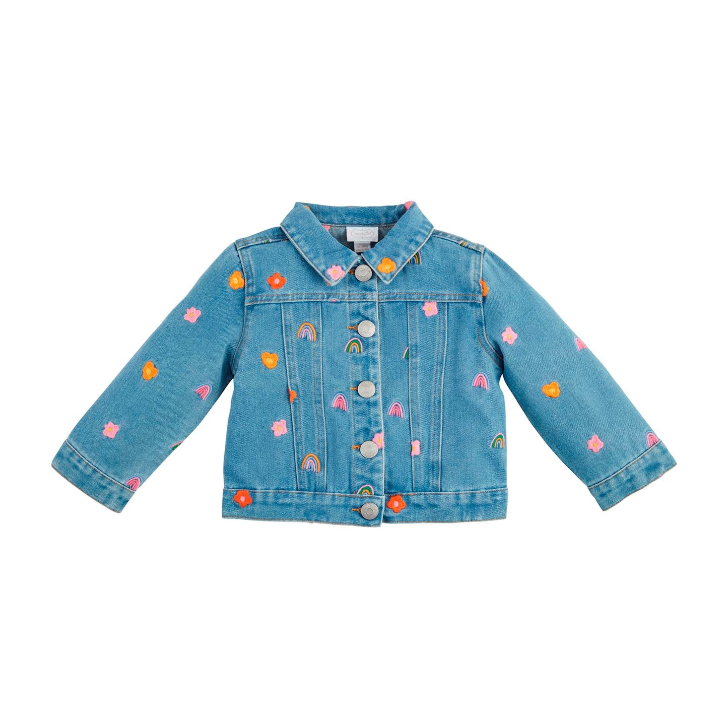 Rainbow & Flower Denim Jacket