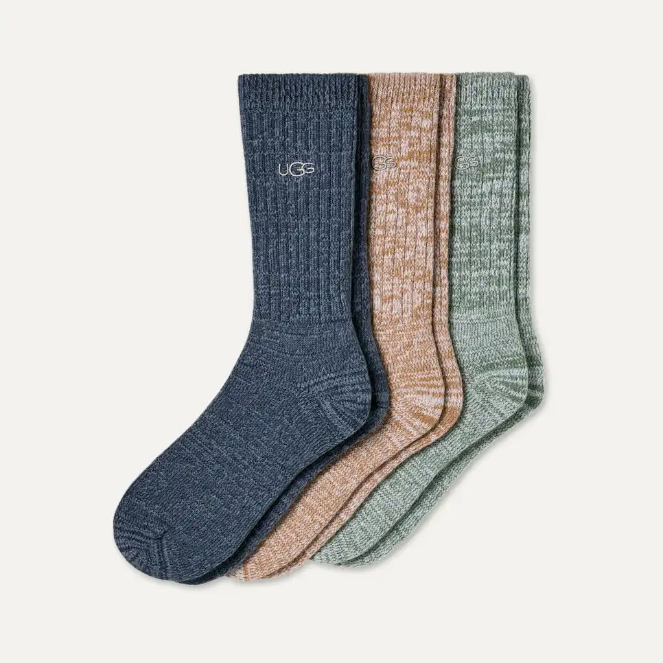 Men's Trey Rib Knit 3 Pack in Tahoe Blue, Chestnut & Green Stone