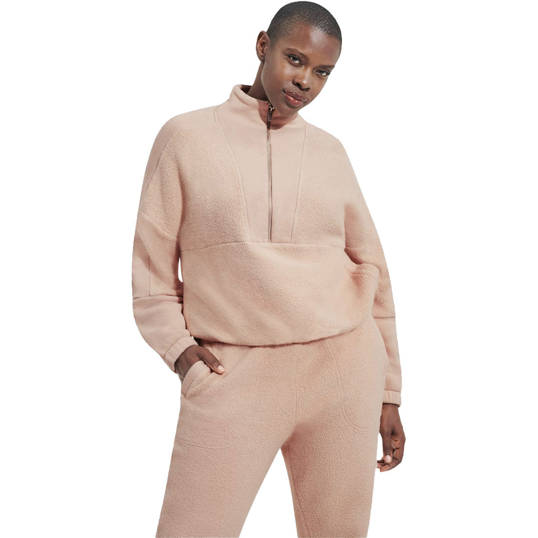 Elana Half Zip in Tan