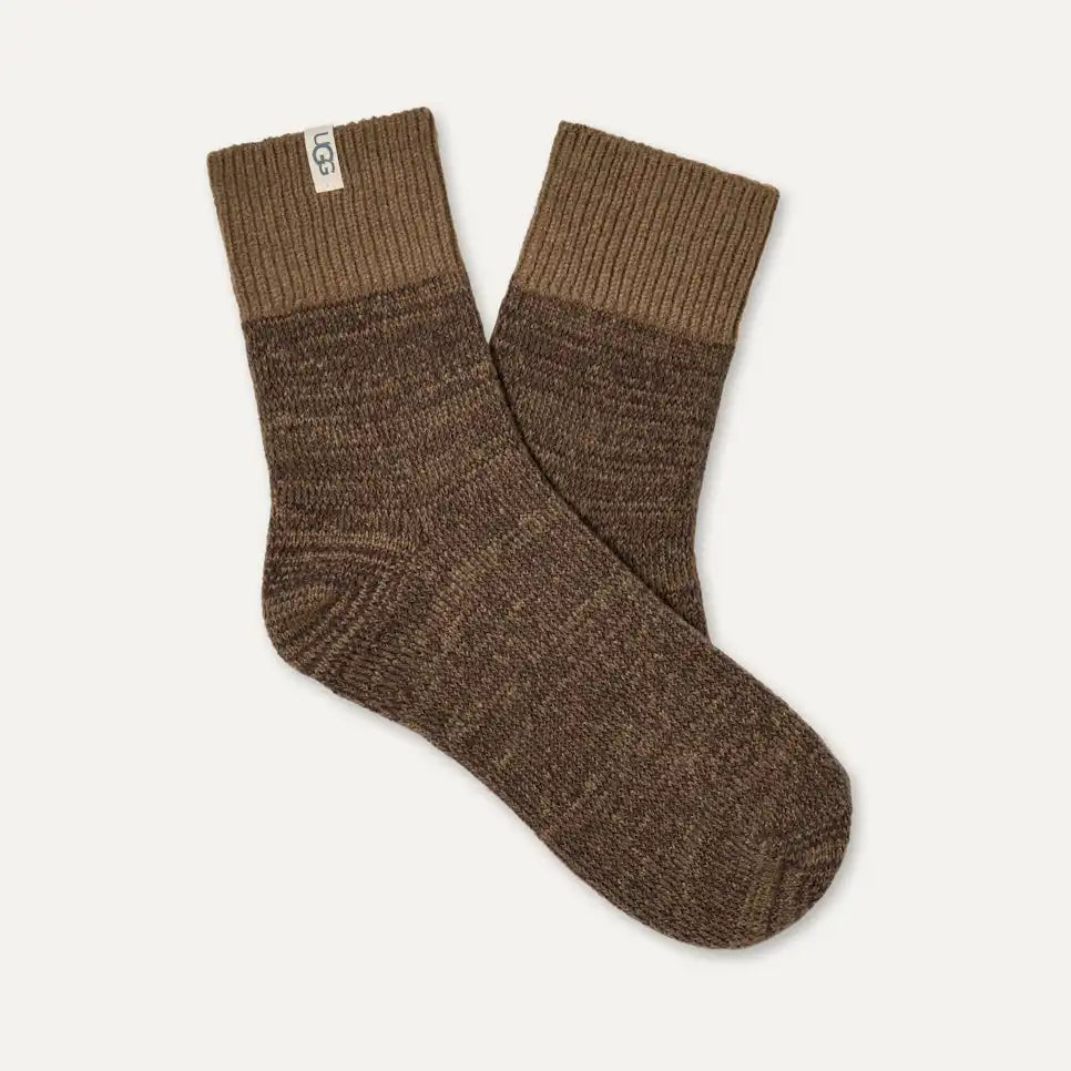 W Rib Knit Slouchy Quarter Coffee Ground