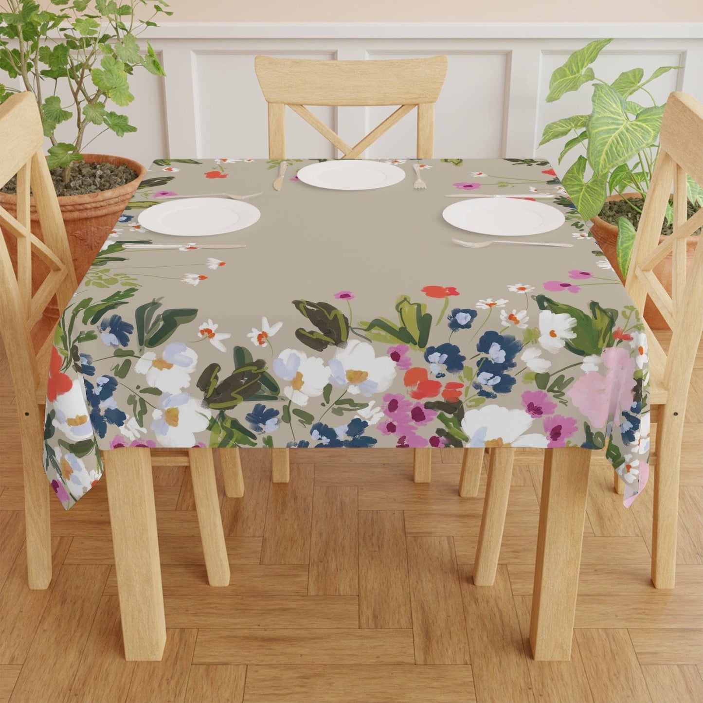 Veranda Square Tablecloth: 55"x55" - Polyester
