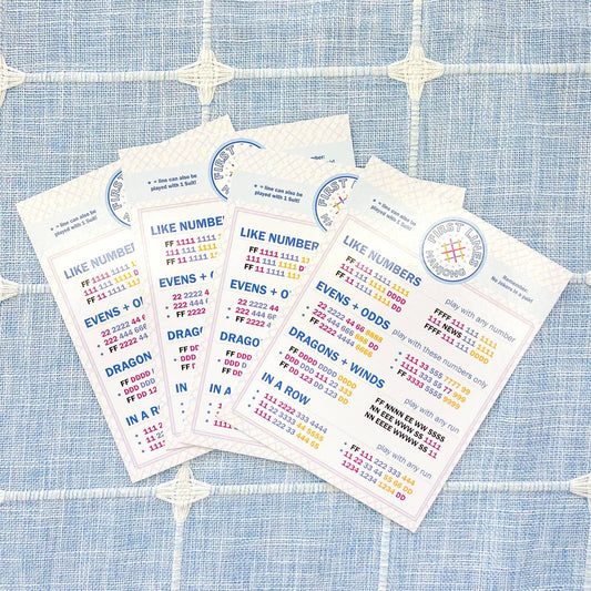 First Lines Simplified Mahjong Line Cards for beginners Set of 4